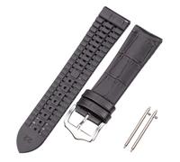 HUKILU yaoqijie Correa de reloj de piel de vaca y silicona, 18, 20 y 22 mm, for hombre y mujer, impermeable y transpirable, accesorios for reloj. lasting(schwarz,18mm)