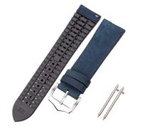 HUKILU yaoqijie Correa de reloj de piel de vaca y silicona, 18, 20 y 22 mm, for hombre y mujer, impermeable y transpirable, accesorios for reloj. lasting(Blu,20mm)