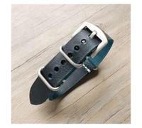 HUKILU yaoqijie Correa de reloj marrón negro hecha a mano de cuero Crazy Horse 20mm 22mm 24mm con anillo de hebilla de plata negra lasting(F,24mm)