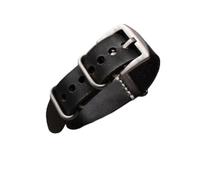 HUKILU yaoqijie Correa de reloj marrón negro hecha a mano de cuero Crazy Horse 20mm 22mm 24mm con anillo de hebilla de plata negra lasting(B,22mm)