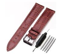HUKILU yaoqijie Correa de reloj suave y duradera de cuero genuino for reloj lasting(Brown black clasp,22mm)