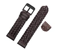 HUKILU yaoqijie Correa de reloj trenzada de cuero genuino 20mm 22mm 24mm hombres mujeres Universal pulsera de cuero de vaca de liberación rápida for relojes inteligentes lasting(C,24mm)