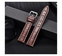 HUKILU yaoqijie Correas de reloj 16mm 18mm 20mm 22mm 24mm relojes pulsera for hombres mujeres Casual negocios correa de repuesto correa de reloj de cuero lasting(Brown White Line,16mm)