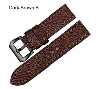 HUKILU yaoqijie Correas de reloj de cuero genuino de 20 mm, 22 mm, 24 mm y 26 mm, correa de reloj de cuero suave verde lasting(Dark Brown B,22mm)