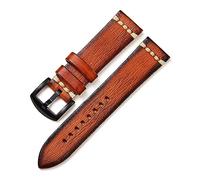 HUKILU yaoqijie Correas de reloj de cuero genuino Vintage de alta calidad correas de cuero de vaca 18mm 20mm 22mm 24mm correa de muñeca accesorios de reloj pulseras lasting(6 UK,24mm)