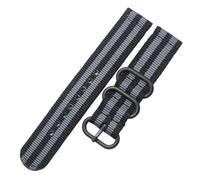 HUKILU yaoqijie Correas de reloj de nailon 18mm 20mm 22mm 24mm hombres mujeres moda 6 colores correas de reloj de lona con hebilla de Pin negro plateado lasting(Black gray black,20mm)