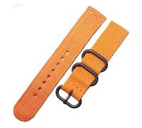 HUKILU yaoqijie Correas de reloj de nailon 18mm 20mm 22mm 24mm hombres mujeres moda 6 colores correas de reloj de lona con hebilla de Pin negro plateado lasting(Orange black buckle,22mm)