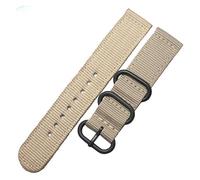 HUKILU yaoqijie Correas de reloj de nailon 18mm 20mm 22mm 24mm hombres mujeres moda 6 colores correas de reloj de lona con hebilla de Pin negro plateado lasting(Khaki black buckle,18mm)