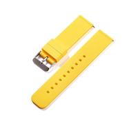 HUKILU yaoqijie Correas de reloj deportivas impermeables de 12 mm, 14 mm, 16 mm, 18 mm, 20 mm, 22 mm y 24 mm. lasting(Yellow-Silver,24mm)