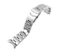 HUKILU yaoqijie Correas universales de 18 mm, 19 mm, 20 mm, 21 mm, 22 mm y 24 mm con extremo curvo, correa de acero inoxidable macizo for reloj, repuesto de correa mate lasting(Silver,20mm)