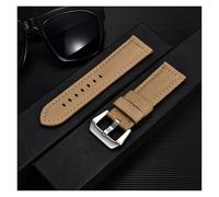 HUKILU yaoqijie Crazy Horse correa de cuero de vaca 20mm 22mm 24mm 26mm correas de reloj correa de muñeca de cuero genuino accesorios de reloj lasting(Beige,24mm)