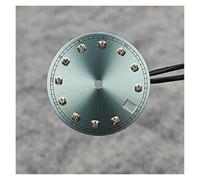 HUKILU yaoqijie Esfera de Reloj con Diamantes de 28,5 mm, Textura Solar modificada, Caras de Reloj con Ventana de Calendario única, Esfera de Color for Movimiento NH35 NH36 Lasting(Light Blue)