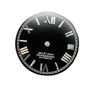 HUKILU yaoqijie Esfera de Reloj de 28,5 mm con Ventana de Calendario y números Romanos for Movimiento mecánico NH35 4R35 Lasting(Schwarz)