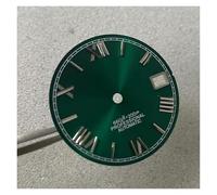 HUKILU yaoqijie Esfera de Reloj NH35 de 28,5 mm sin números Romanos Luminosos for Piezas y Accesorios de Movimiento mecánico automático NH35 NH36 Lasting(Green Silver Nails)