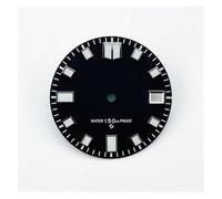 HUKILU yaoqijie Esfera NH35 de 28,5 mm, Luminosa, Verde, con Ventana de Calendario única, Esfera de Reloj de Buceo de abulón for Movimiento NH35A/4R35 Lasting(Schwarz)