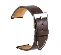 HUKILU yaoqijie Gran oferta correa de reloj de piel de becerro de liberación rápida correas de reloj de cuero mate suave 16 18 20 22 24mm correas for relojes inteligentes lasting(Dark Brown,18mm)