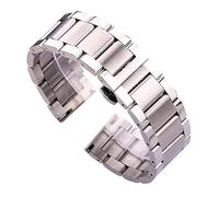 HUKILU yaoqijie Pulsera de acero inoxidable for reloj, 18, 20, 21, 22, 23 y 24 mm, for mujer y hombre, accesorios de repuesto de metal sólido. lasting(Middle brushed,23mm)