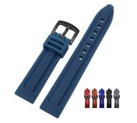HUKILU yaoqijie Venta al por mayor de correa de reloj de goma de flúor 18mm 20mm 22mm 24mm correas de reloj impermeables de liberación rápida pulsera de repuesto lasting(Blue-Black Buckle,24mm)