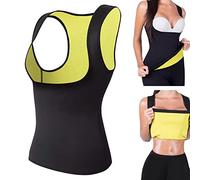 HUKITECH Camiseta de neopreno para mujer - Talla L - Transpirable - moldea la figura - Deporte - Tejido Neotex inteligente, negro y amarillo, L