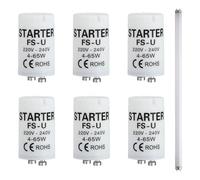 Hukneqn 6 Piezas Cebadores Fluorescentes, Tubos Fluorescentes Arrancadores 4-65W 220-240V, Lighting Starter de Encendido Rápido y Seguro, Ideal para Lámparas en Hogares, Oficinas e Industrias