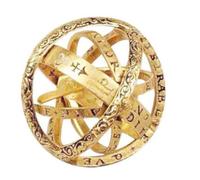 HUKQBUNX Anillo astronómico vintage de oro de 18 quilates que se puede abrir y voltear, anillo esférico de doble propósito, tamaño 7-11, size 9, Metal, Sin piedras preciosas