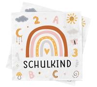 HUKUMA 40 servilletas de papel para niños escolares, arcoíris, 33 x 33 cm