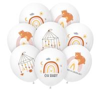 HUKUMA Welcome - Globos decorativos para bebé, 24 unidades, globos de látex para decoración de bienvenida al hogar, regalo neutro para baby shower y baby shower, globos para bautizo, decoración de