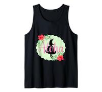 Hula Danza para lección de Hula Aloha Tropical Hawaii Hibisco Lindo Popular Plumeria Hawaiano Negro Camiseta sin Mangas