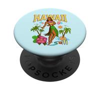 Hula Girl Hawaii Aloha Beach Vibes Retro Pinup Hawaiano PopSockets PopGrip Adhesivo
