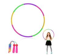 Hula Hoop - Aro para niños y cuerda de saltar: 8 secciones con capucha, desmontable y ajustable, ejercicio de fitness para danza, para gimnasia, fitness, para niños a partir de 4 años (1 juego)
