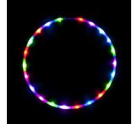 Hula Hoop con luz LED batería totalmente recargable y plegable - 28 luces LED que cambian de color con efecto estroboscópico - Varios tamaños disponibles - Hula Hoop con luz, 7 Color Technicolor Prism