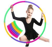 Hula Hoop Fitness Niños, Aro de Fitness Desmontable de 8 Secciones, Plástico Hula Hoop para Niños, Ajustable Hula Hoop para Deportes, Ejercicios, Gimnasia, Yoga