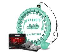 Hula Hoop Inteligente con Peso, Ajustable para Ejercicio de Fitness, 27 Nudos (Verde)
