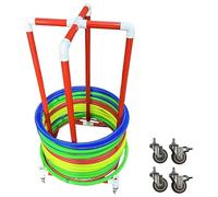 Hula Hoop - Soporte de aro con 4 ruedas para una fácil movilidad, estante de almacenamiento de PVC duradero para clases de gimnasio y educación física, carrito de exhibición rodante que ahorra espacio
