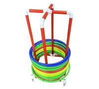 Hula Hoop - Soporte de aro con ruedas, estante de almacenamiento portátil para aros de gimnasio, carrito de exhibición fácil de enrollar para clases de PE y fitness