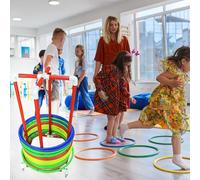 Hula Hoop - Soporte de equipo para carreras de obstáculos, estante de almacenamiento de gimnasio con ruedas, carrito organizador para clases de educación secundaria