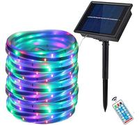 HULA Manguera led Solar, 10M 240LED Solar Strip Lights Cinta Estado de ánimo Cuerda Luz Solar LED Tira de luz Exterior Flexible Impermeable (Multicolor)