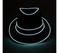 HULA Sombrero de Fiesta LED, Disco Top Hat Luminoso, Novedad Parpadeante y Funky (Blanco)