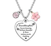 HULALA Collar para nieta, regalo para mujeres y niñas, cumpleaños, Navidad, amor, corazón, cristal, joyería para nieta