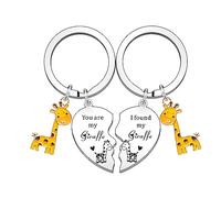 HULALA Llavero romántico de San Valentín para parejas, regalos románticos de San Valentín para él, ella, eres mi jirafa, I Found My Giraffa, llavero, llavero, novio, novia, marido, esposa, regalo de