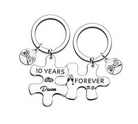 HULALA Llaveros a juego para marido, esposa, pareja, padres, para siempre para llevar, 10 años, Taille unique