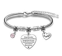 HULALA Pulsera de regalo con texto en inglés «To My Daughter» para mujeres y niñas, cumpleaños, Navidad, de mamá y papá Always Remember You Are Braver Than You Believe