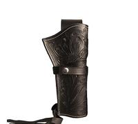 Hulara Funda Vaquera de Cuero en Relieve Funda Patrimonio 22 .38 .44 .45 .357 .358 Funda Vaquera para revólveres de 4" a 8" Funda de Cuero Jinete rudo del Patrimonio (Diestro Negro)