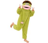 HULG Pijama de Monstruo Boca Grande para Adultos,Pijama con Capucha de Monstruo Verde Divertido,Un Mono cómodo y Divertido, Ideal para Estar en casa, Noche de Cine