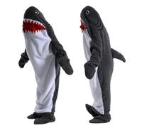 HULG Shark Blanket,manta De Dormir De Tiburón,manta De Tiburón Usable,manta De Una Pieza De Tiburón,El Regalo Perfecto Para Los Amantes De Los Tiburones (Dark gray,L)