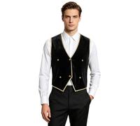 HULIJA Hombre Coat Cola Domador Leones Coat Cola Terciopelo Gótico Gentilhombre Vestirse Elegante Traje Victoriano Traje Medieval Completo Negro 3XL
