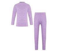 HULIJA Juego de ropa interior térmica para niños y niñas, con forro suave, parte superior con leggings, juego largo de Johns, morado, 92-98
