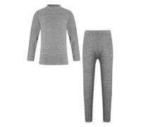 HULIJA Juego de ropa interior térmica para niños y niñas, con forro suave, parte superior con leggings, juego largo de Johns, gris, 170