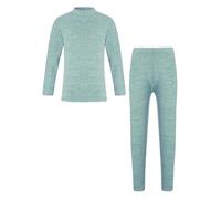 HULIJA Juego de ropa interior térmica para niños y niñas, con forro suave, parte superior con leggings, juego largo de Johns, verde, 146-152