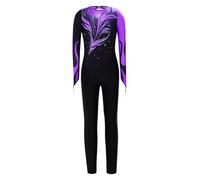 HULIJA Niña Traje Gimnasia Ritmica Mono Danza Maillot De Cuerpo Completo | Rinoceronte Brillante,Bloque De Color,Manga Larga Y Talla Completa,Actuación En El Escenario,Patinaje Artístico,Gimnasia